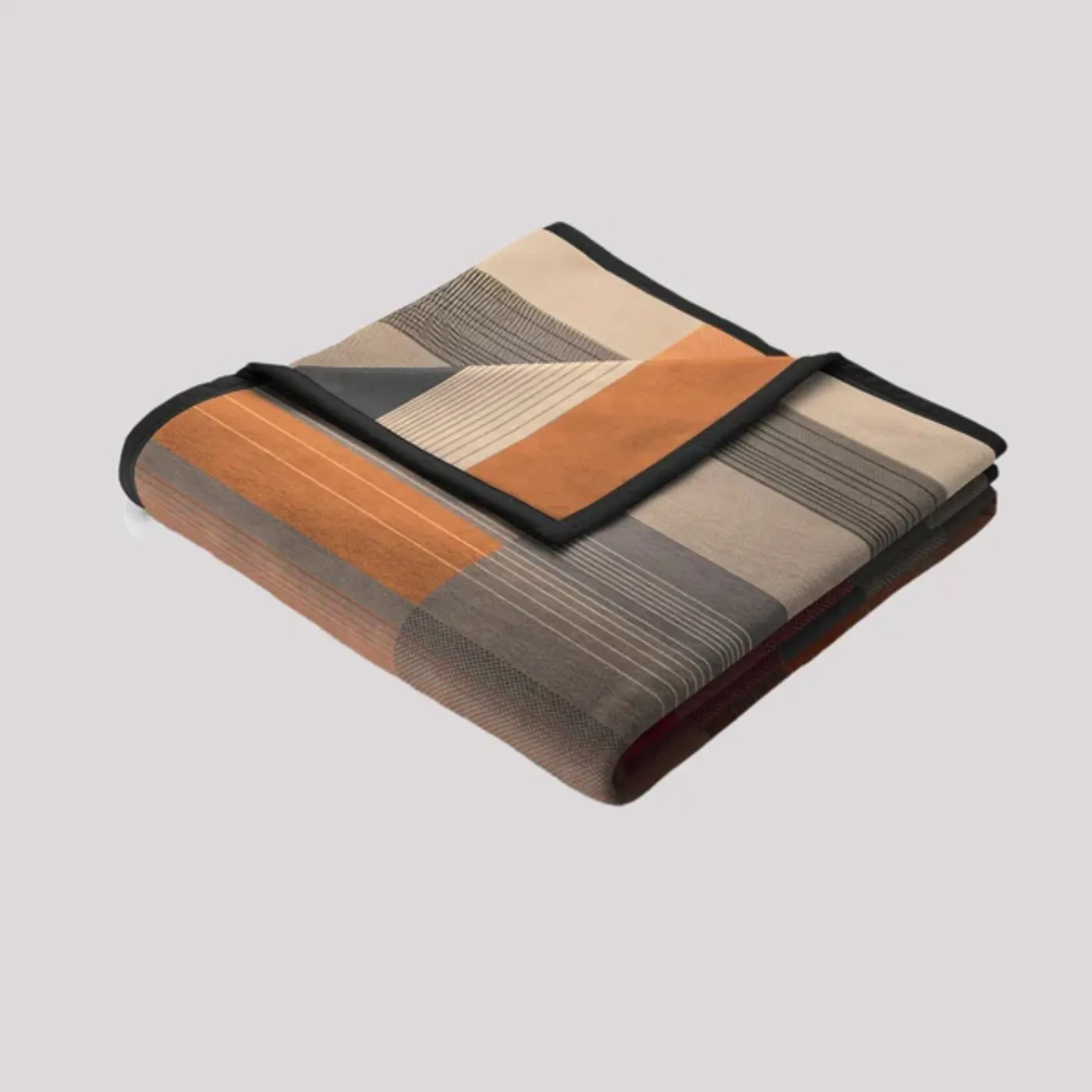 Abstact Block Burnt Orange Cotton Rich | 140 x 180