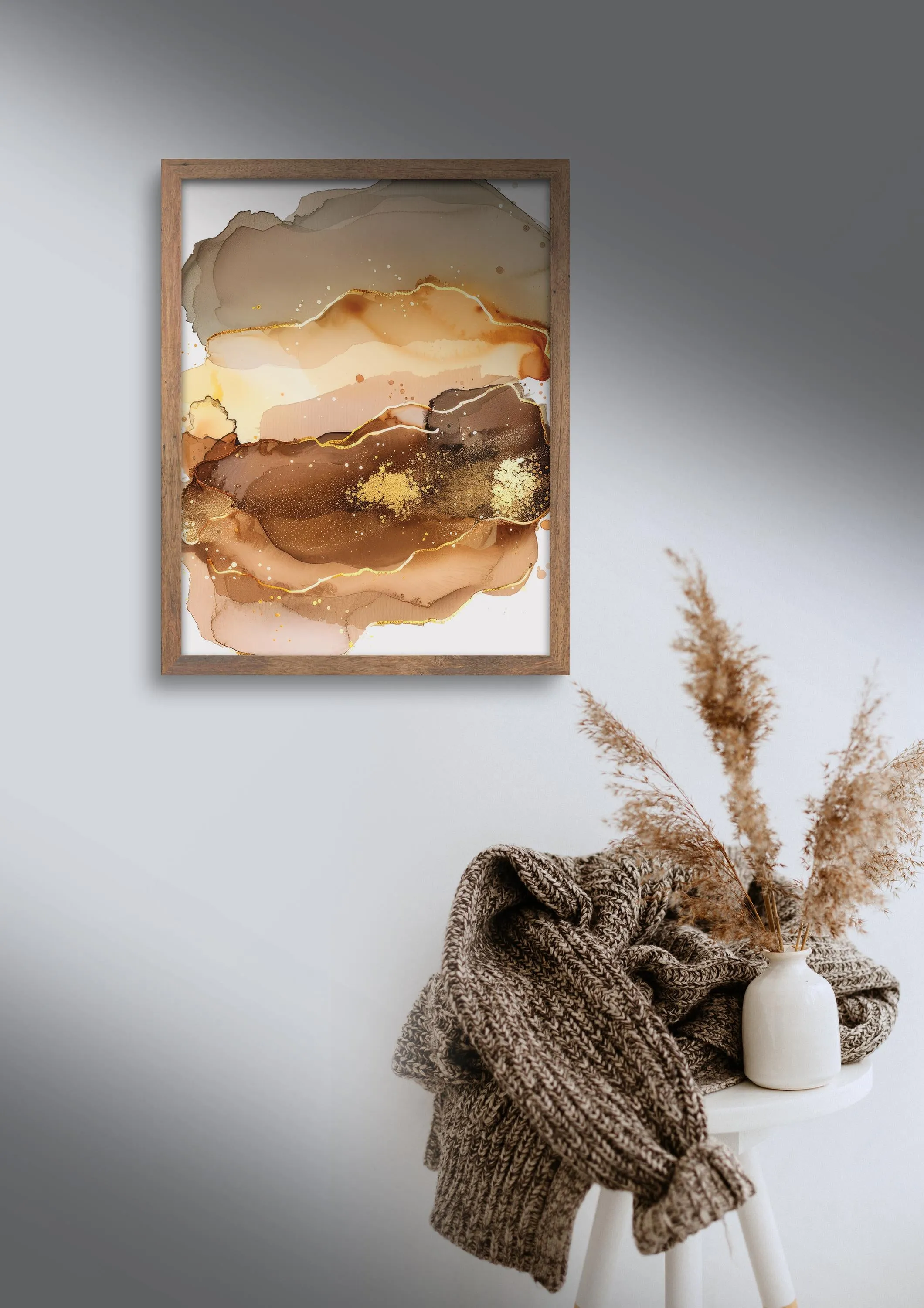 Abstract gold art, stunning archival print inspired by Texas sunsets, chic decor for any space, a perfect gift for art enthusiasts!