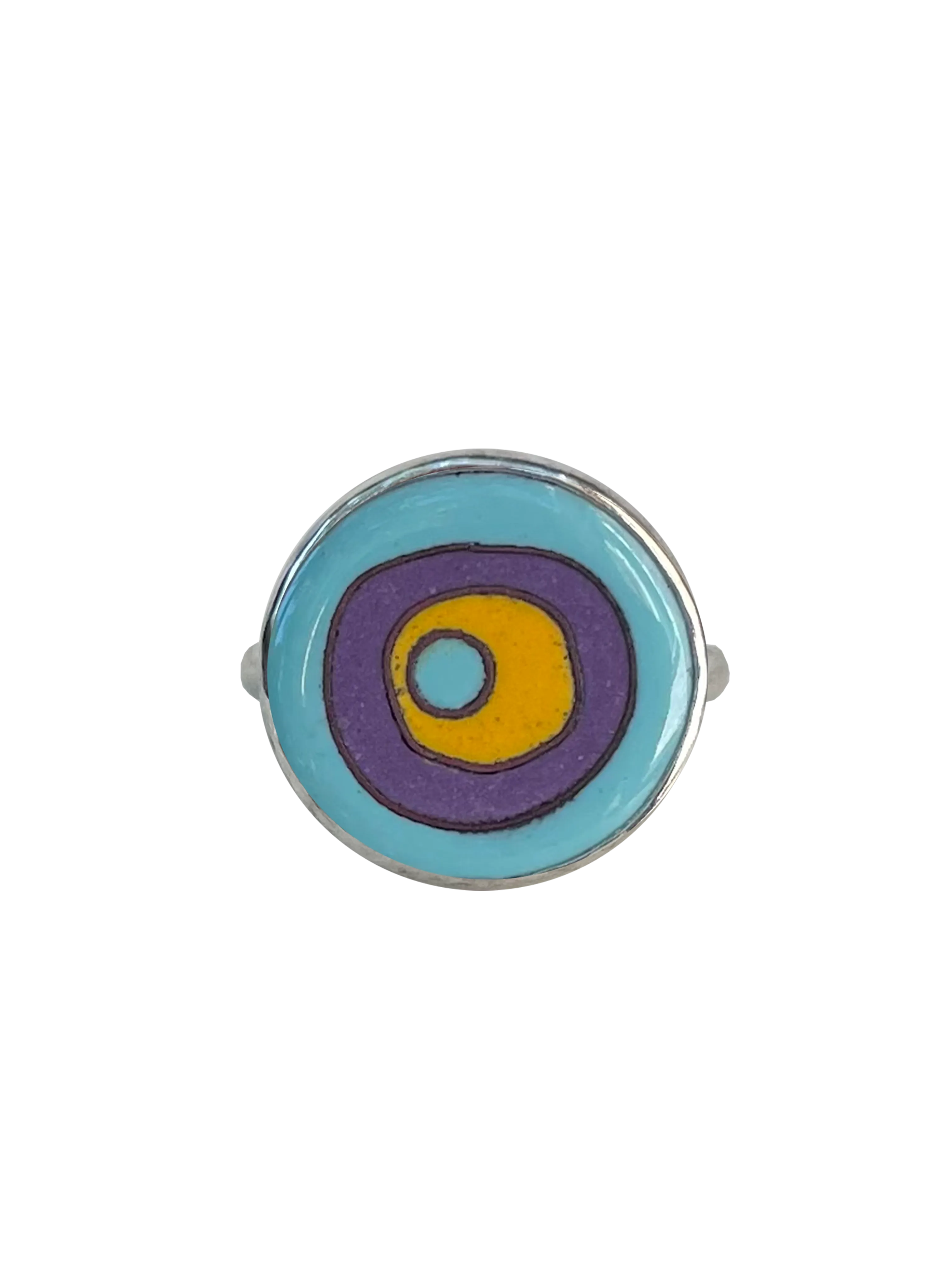 Abstract tribute ring- blue/ purple/ yellow