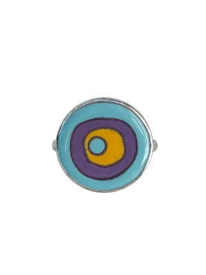 Abstract tribute ring- blue/ purple/ yellow