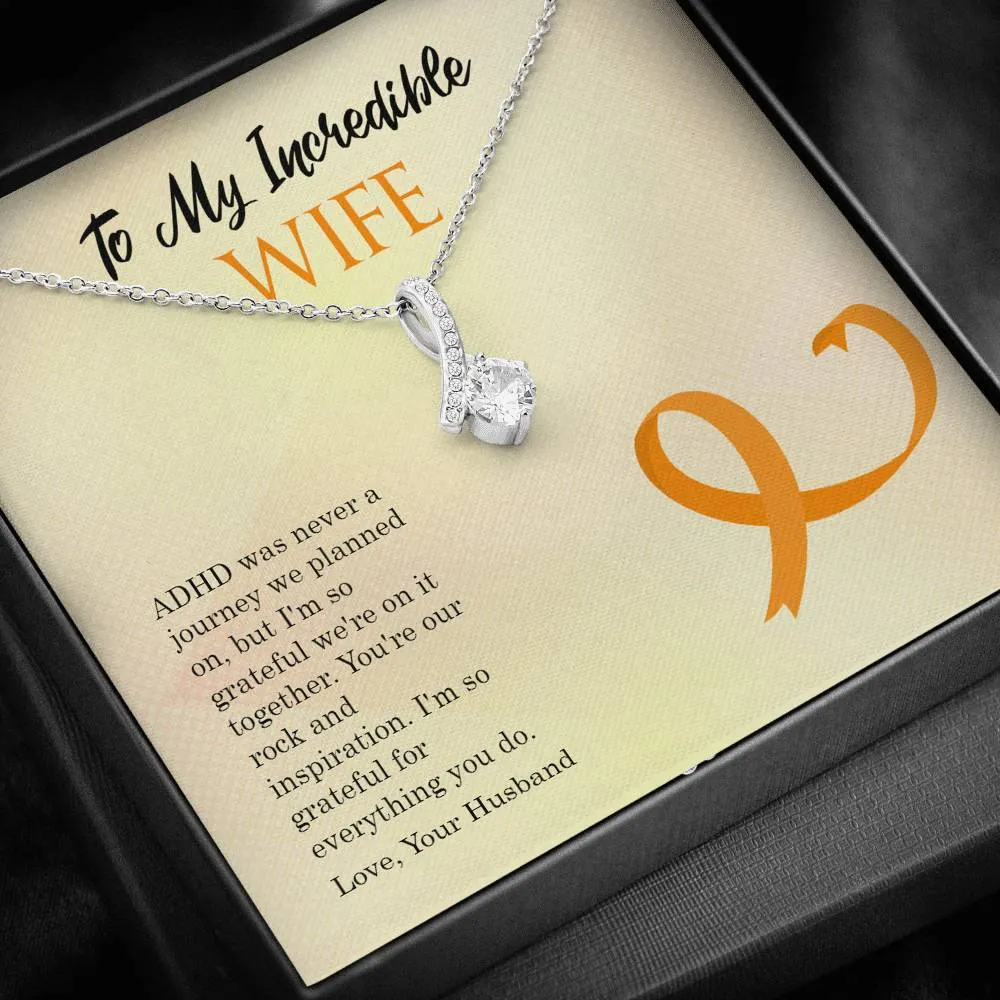 ADHD Ribbon Drop Pendant Necklace