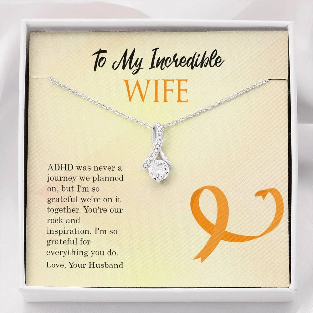 ADHD Ribbon Drop Pendant Necklace