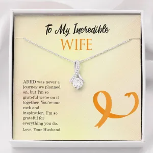 ADHD Ribbon Drop Pendant Necklace