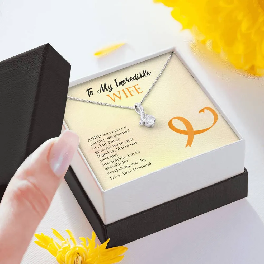 ADHD Ribbon Drop Pendant Necklace