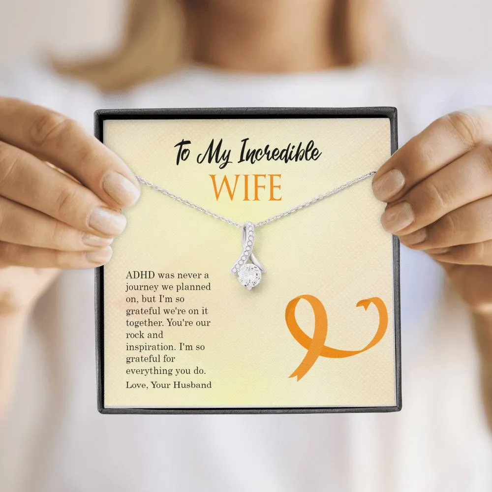 ADHD Ribbon Drop Pendant Necklace