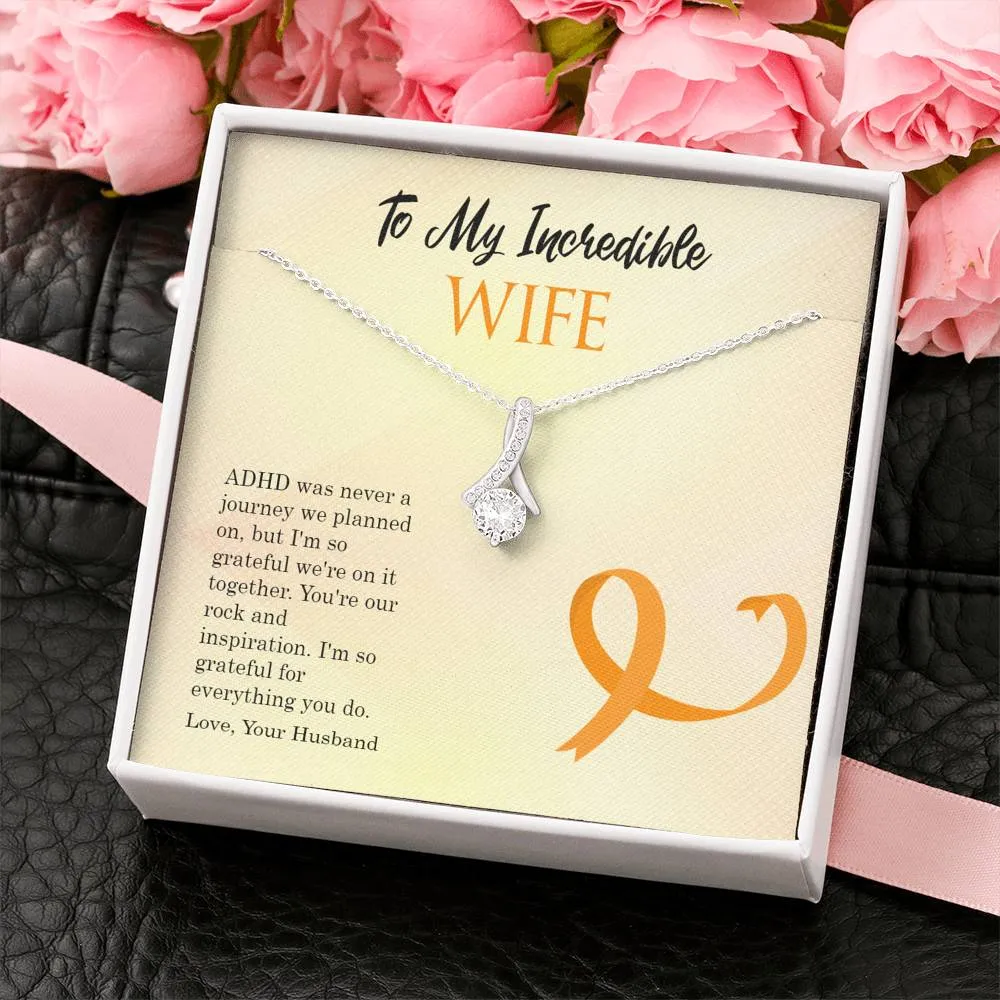 ADHD Ribbon Drop Pendant Necklace