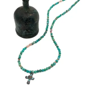 Amazonite Gemstone Cross Necklace