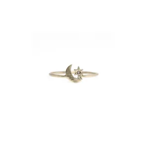 Amulet Crescent Star Ring