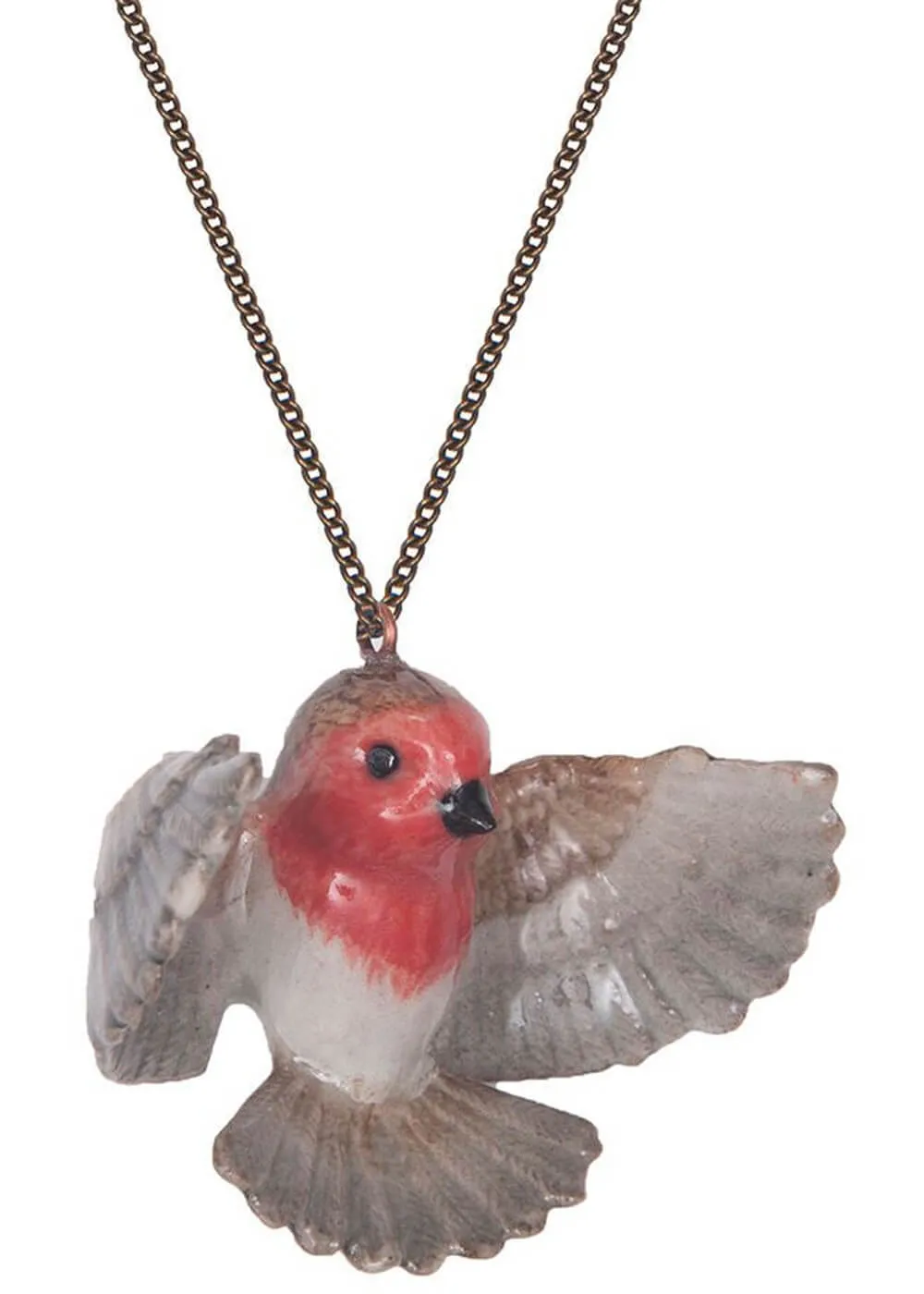 And Mary Flying Robin Necklace Red