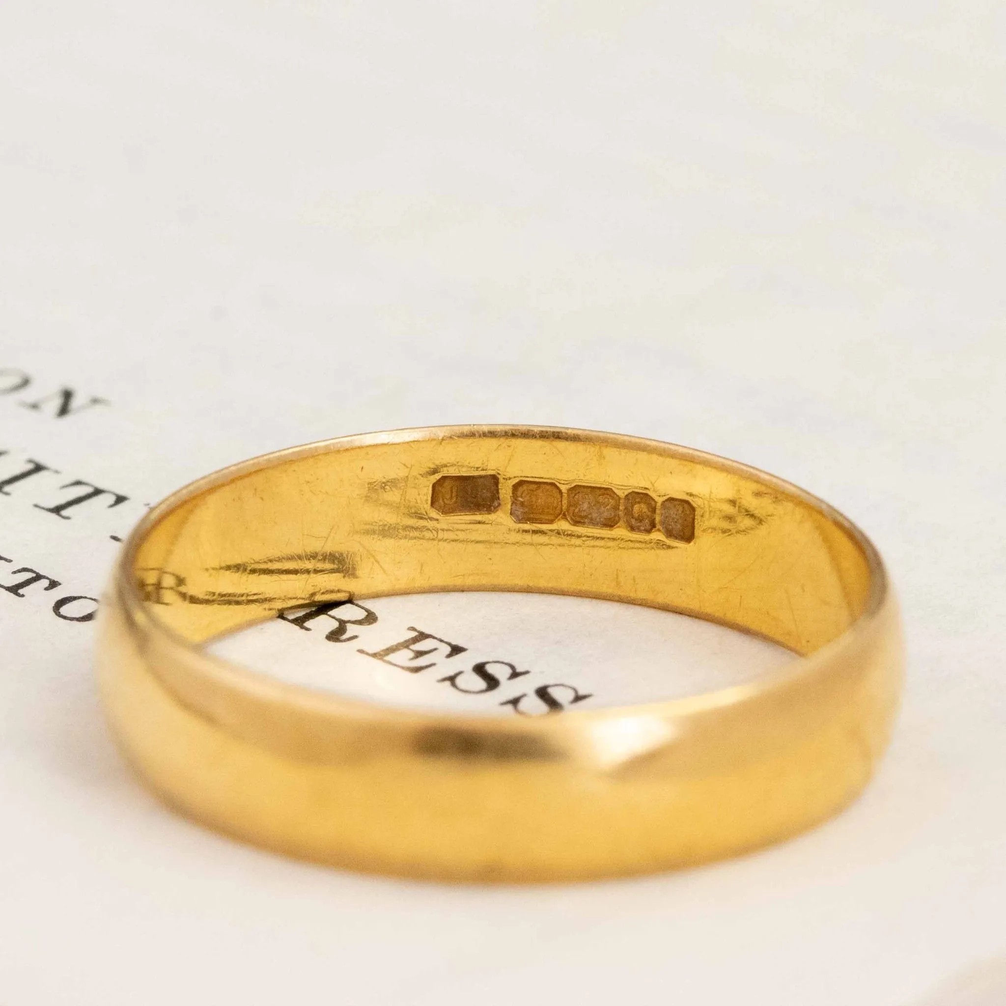 Antique 22kt Band, 4.50mm wide, English