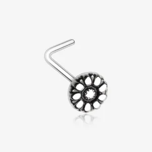 Antique Daisy L-Shaped Nose Ring