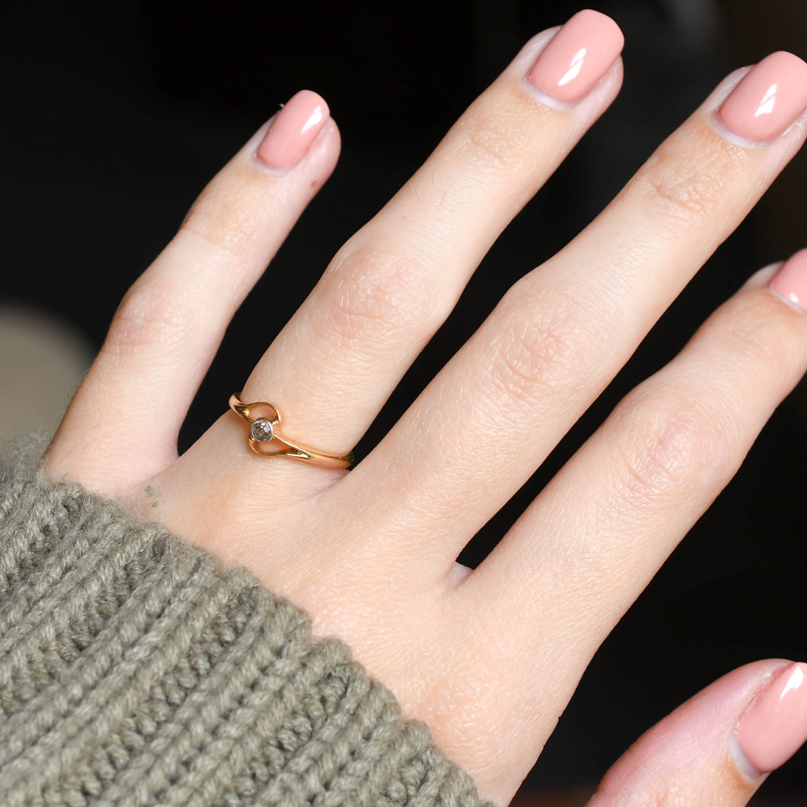 Art Nouveau Diamond Crossover Ring