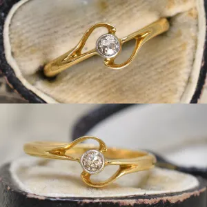 Art Nouveau Diamond Crossover Ring
