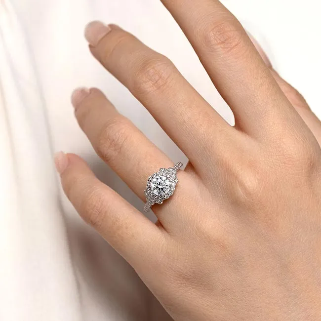 Barkev's Elegance Halo Diamond Engagement Ring