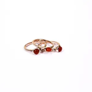 Barse Carnelian Sterling Silver Stacking Rings