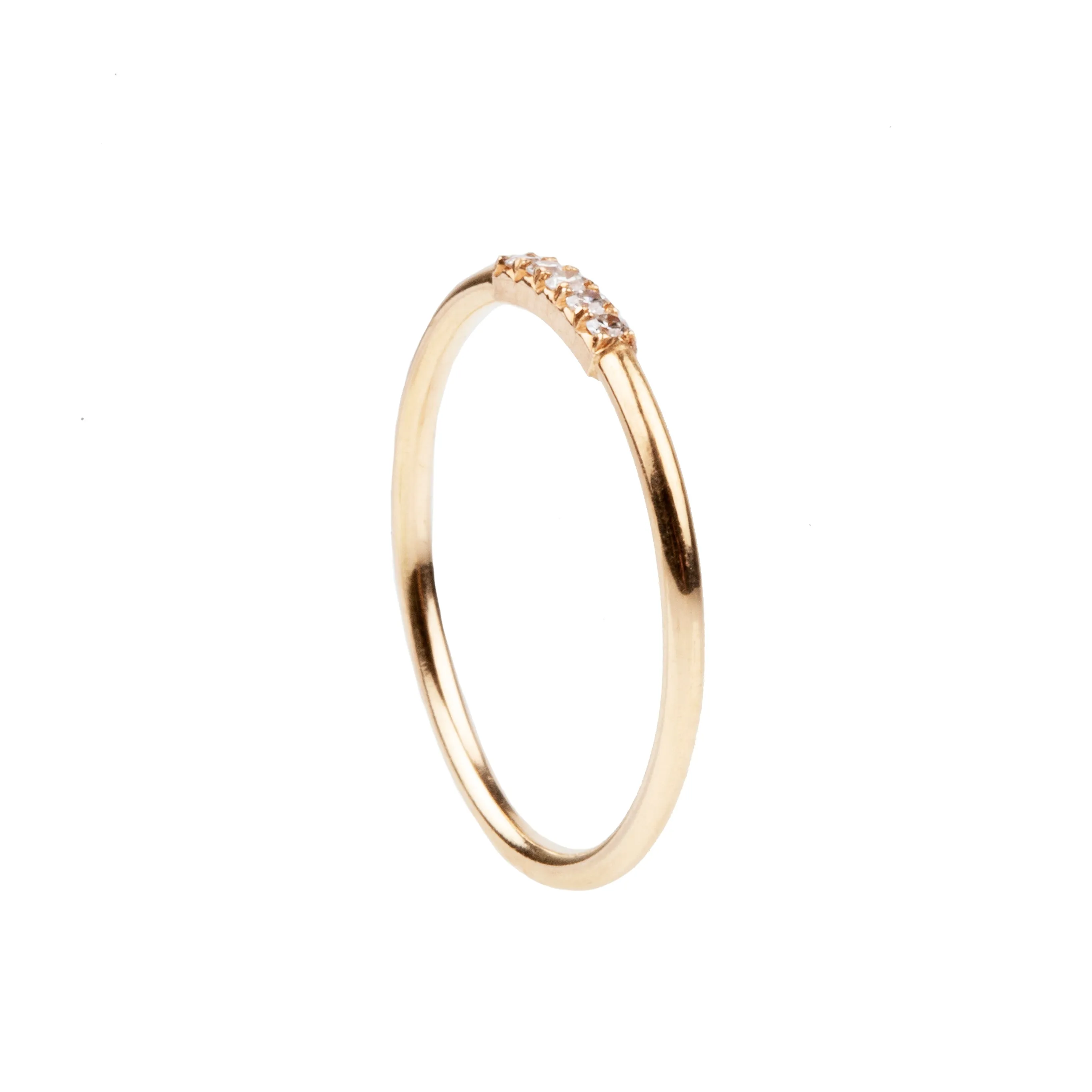 Bell & Bird Pavé set Five stone Diamond Band