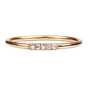 Bell & Bird Pavé set Five stone Diamond Band