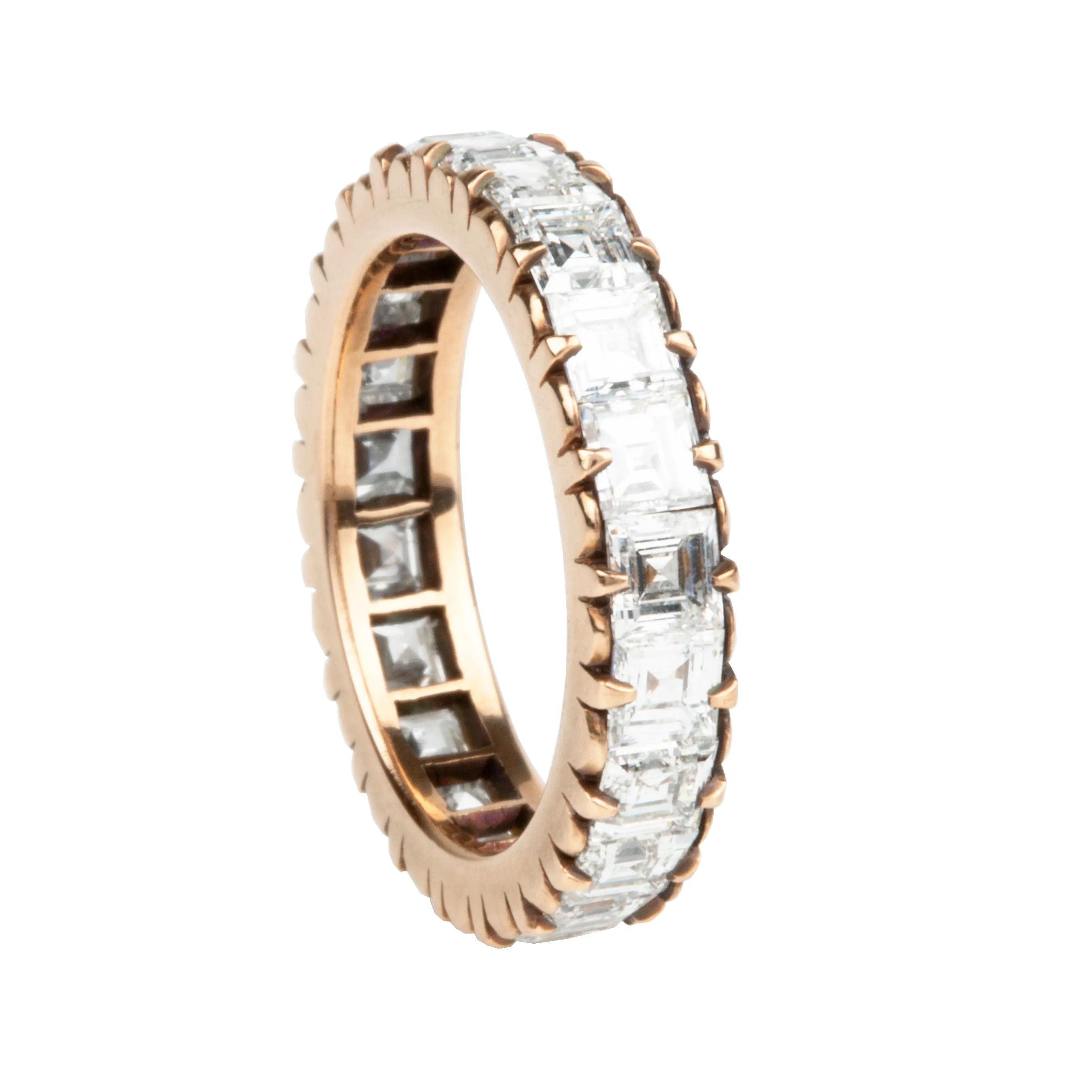 Bell & Bird Scalloped Cutdown Carré Cut Diamond Eternity Band