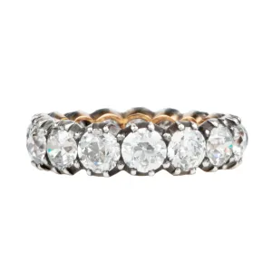 Bell & Bird Signature Cutaway Band in Silver Topped Gold with Gold European Cut Diamonds