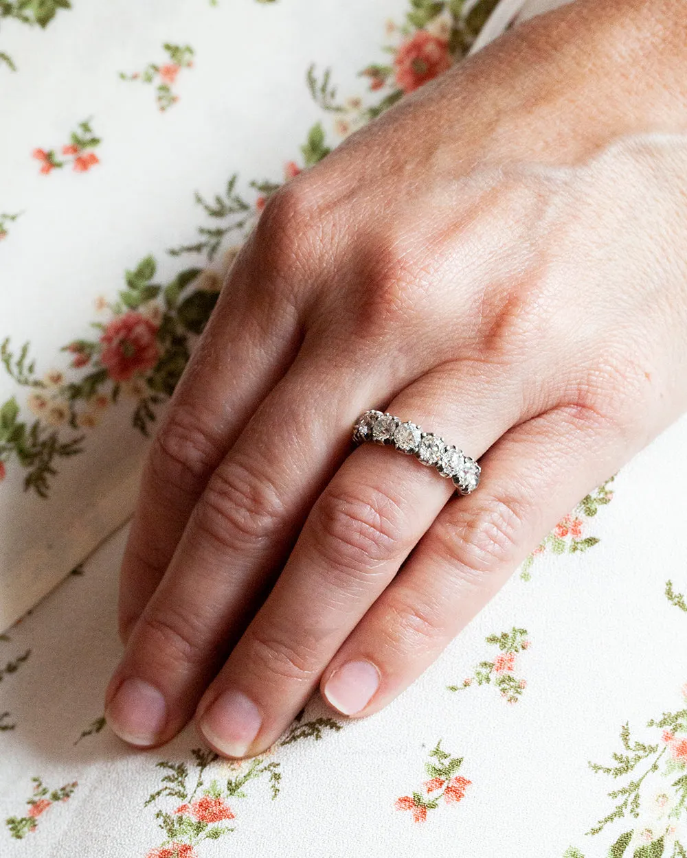 Bell & Bird Signature Cutaway Band in Silver Topped Gold with Gold European Cut Diamonds