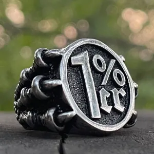 Big & Bold 1%er Biker Ring w/Claws (#219)