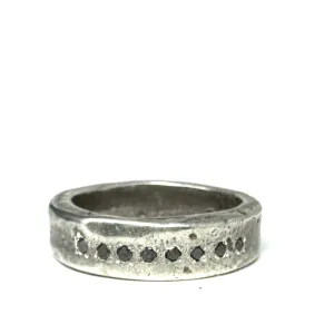 Black Diamond Oxidized Sterling Silver Claro Ring