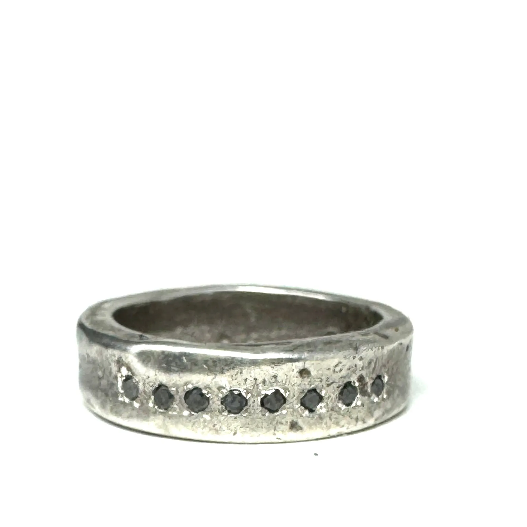 Black Diamond Oxidized Sterling Silver Claro Ring