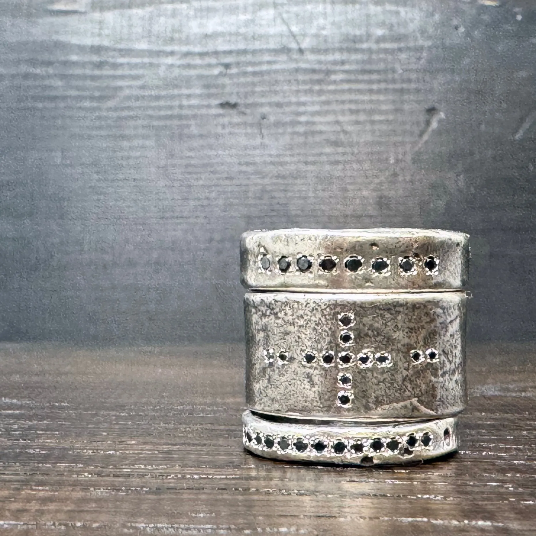 Black Diamond Oxidized Sterling Silver Claro Ring