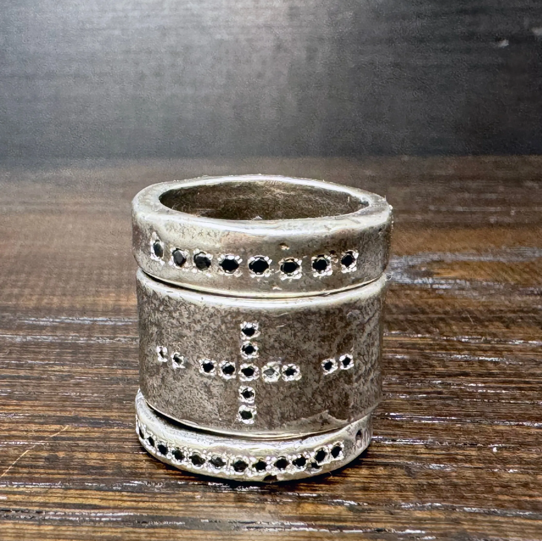Black Diamond Oxidized Sterling Silver Claro Ring