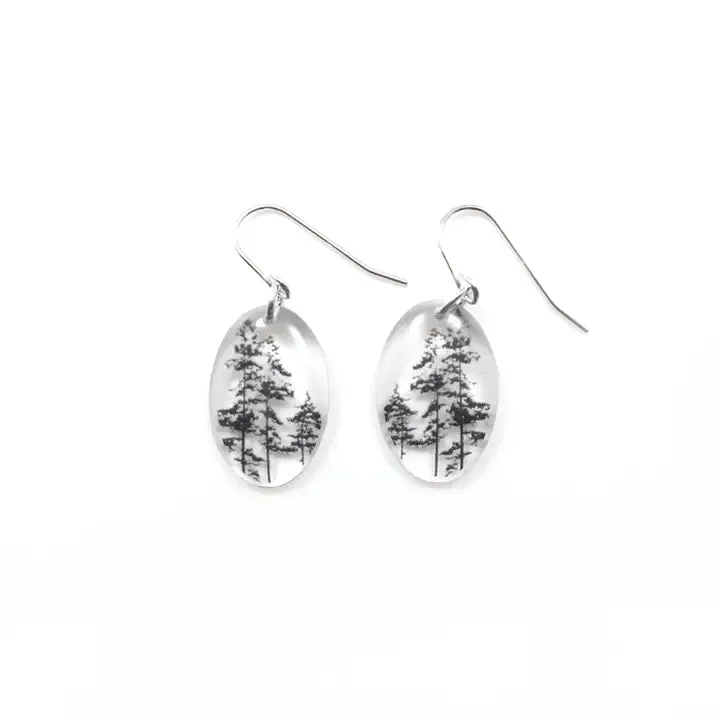 Black Drop Designs - Earrings - Small Oval (Forest)