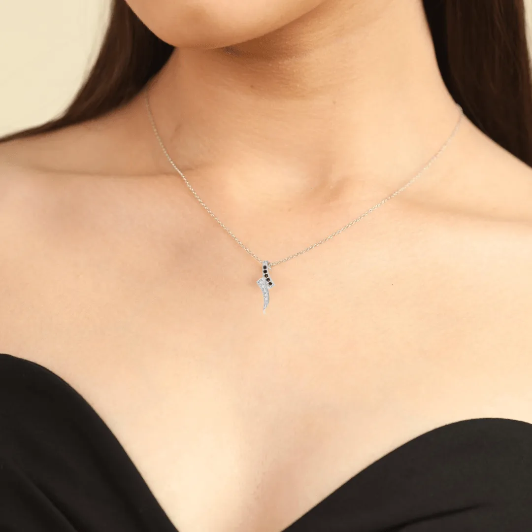 Black Sapphire Dainty Pendant Necklace