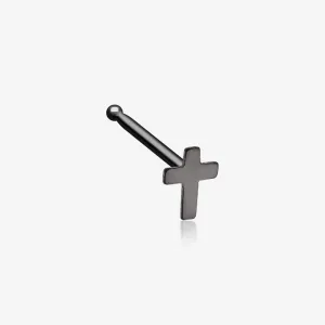 Blackline Dainty Cross Icon Nose Stud Ring