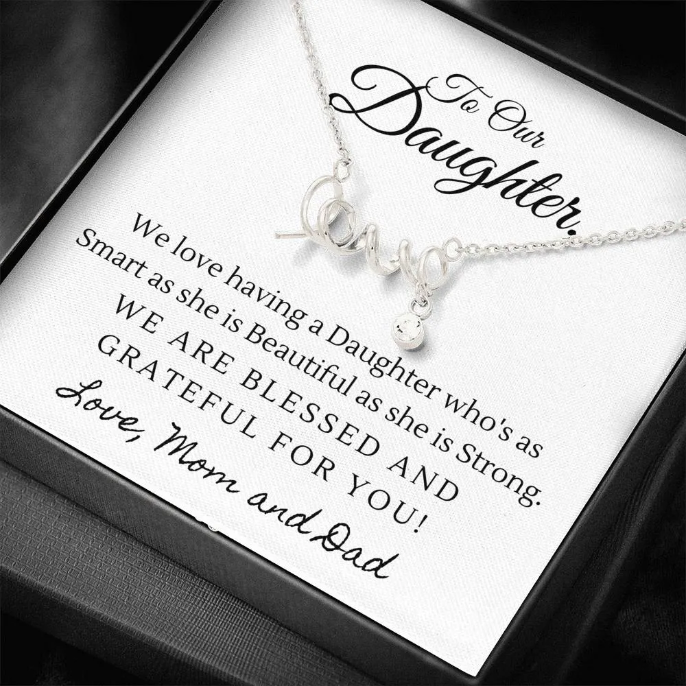 Blessed and grateful for you-Scripted Love Necklace for Daughter