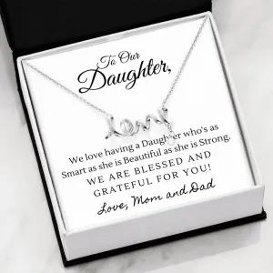 Blessed and grateful for you-Scripted Love Necklace for Daughter