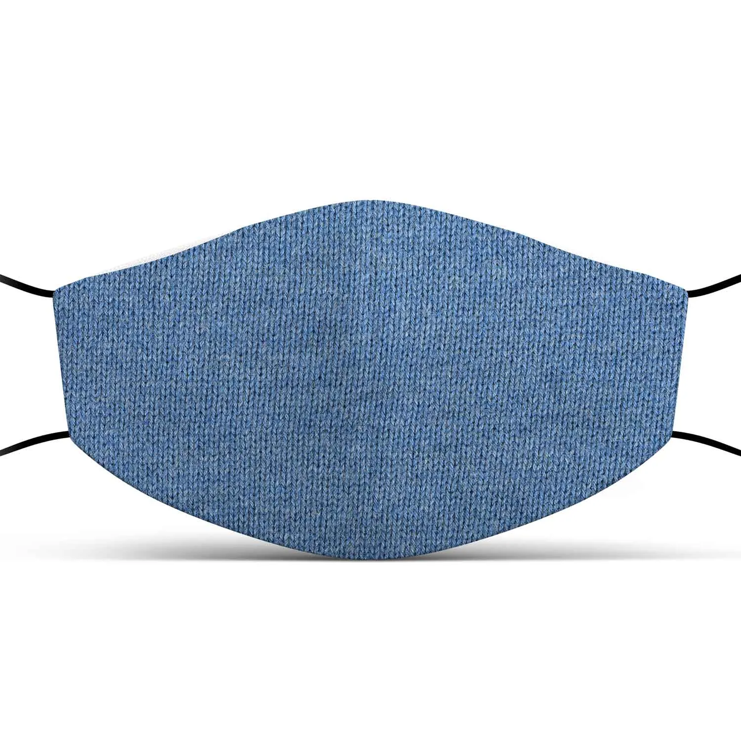 Blue Sweater face mask with pocket