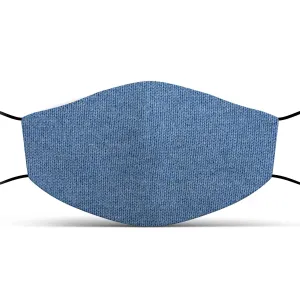 Blue Sweater face mask with pocket