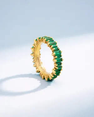 Bold Emerald Eternity Band