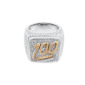 Bold Expression '100' Cubic Zirconia Ring in Sterling Silver - C165179
