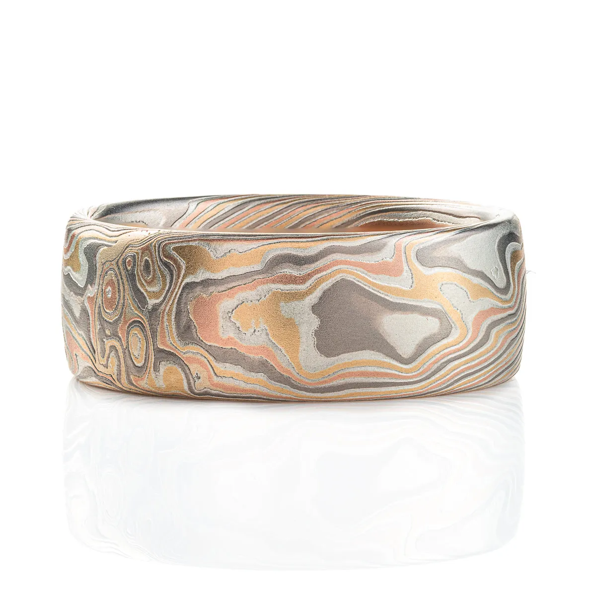 Bold Mokume Gane Band in Twist Pattern