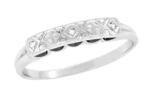 Braelyn 1950's Mid Century Sculptural Vintage Diamond Wedding Ring in 14K White Gold