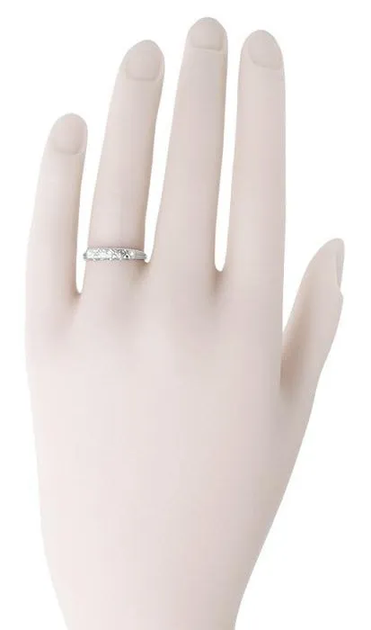 Braelyn 1950's Mid Century Sculptural Vintage Diamond Wedding Ring in 14K White Gold