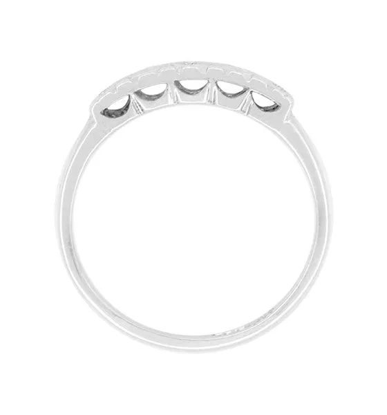 Braelyn 1950's Mid Century Sculptural Vintage Diamond Wedding Ring in 14K White Gold