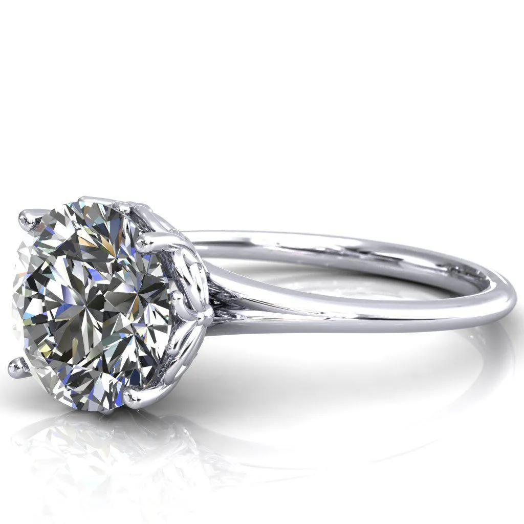 Butterfly Wings Round Center Stone Engagement Ring