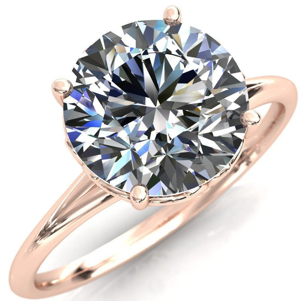 Butterfly Wings Round Center Stone Engagement Ring