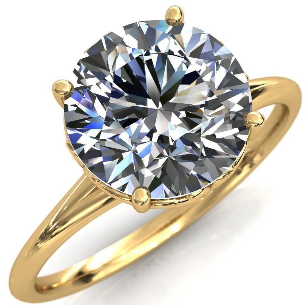 Butterfly Wings Round Center Stone Engagement Ring