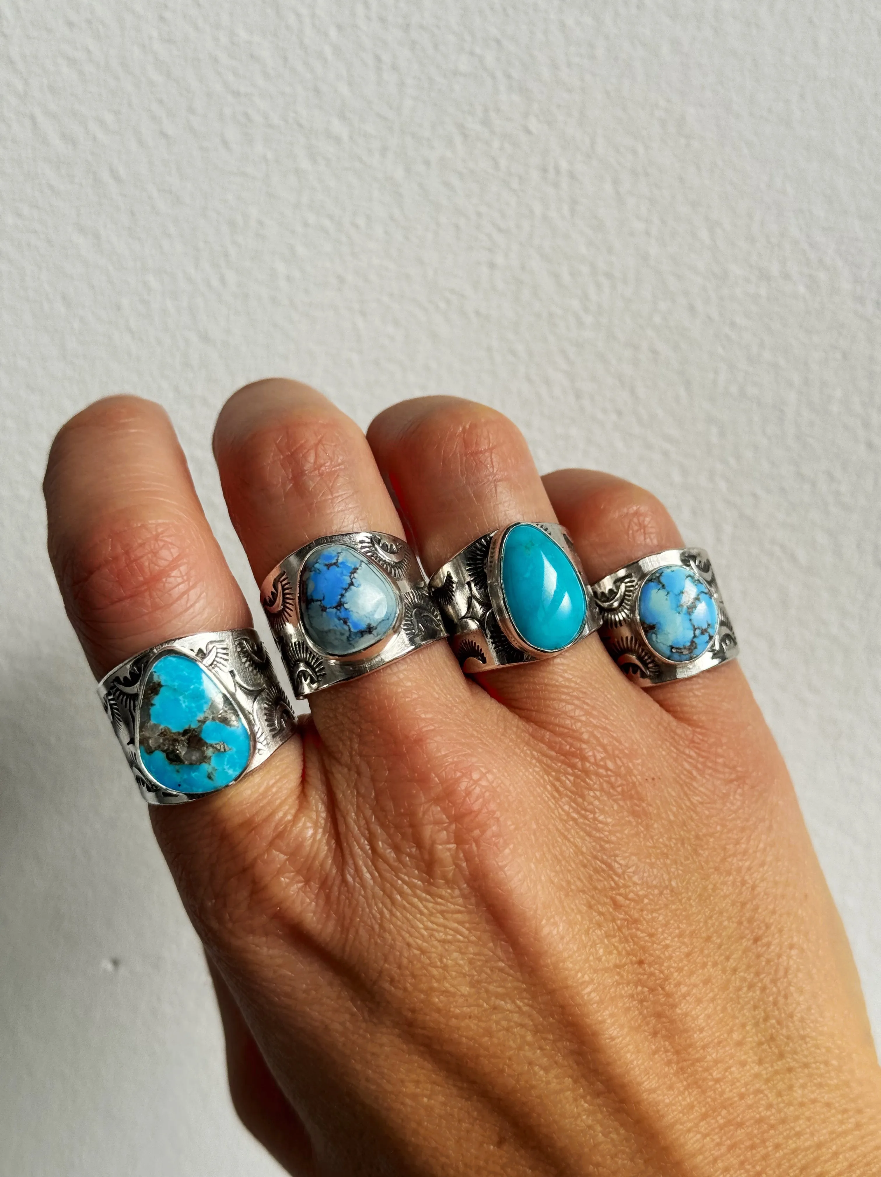 Campitos Turquoise Wide Band Ring - Size 7