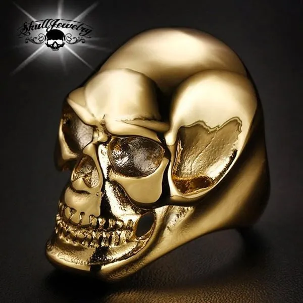 Carried Away - Big, Bold & Heavy Steel Skull Ring (#140Bronze)