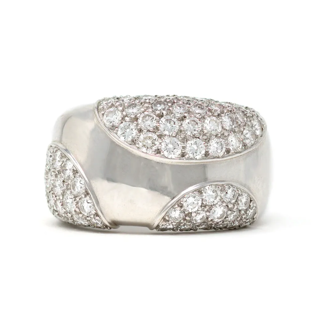 Cartier Diamond & 18k White Gold Band Ring