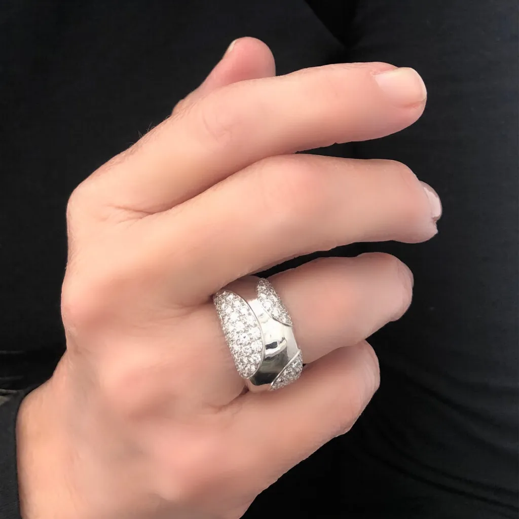 Cartier Diamond & 18k White Gold Band Ring