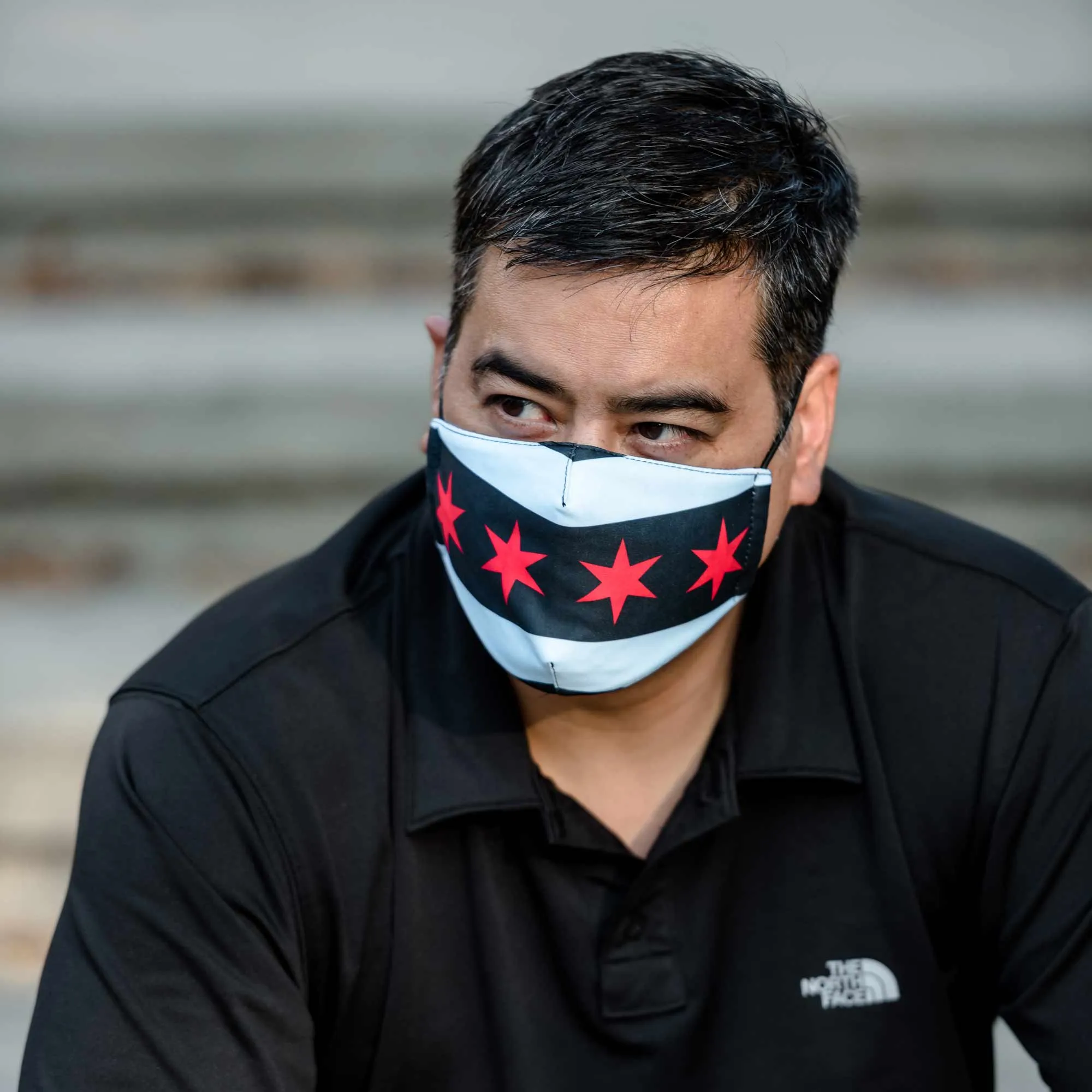 Chicago Black face mask with pocket